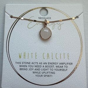 White Calcite Gold Pendant Necklace - Elegant Everyday Jewelry